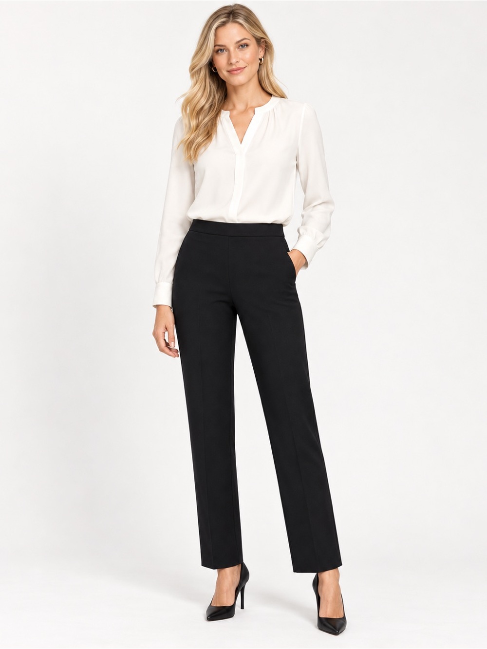 Talbots Heritage Black Dress Pants Women’s 12 Petite Straight Leg Career Trouser